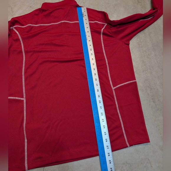 Columbia Golf Men's L Utah Utes Red Performance 1/4 Zip Golf Performance Stripes - Picture 9 of 9
